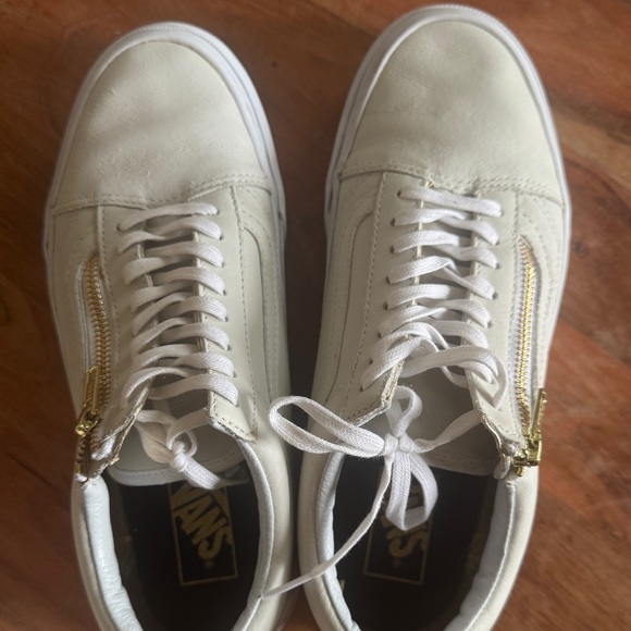Vans Off The Wall Off White Leather Lace-Up Side-Zip Unisex Sneakers 7.5 M 9.0 W - Picture 7 of 12